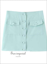 Sun-imperial Yellow Two Piece Mini Skirt Set Short Sleeve Pockets Crop top and Slim Cut 2 piece, piece set, skirt chick sexy style, set