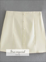 Sun-imperial Yellow Two Piece Mini Skirt Set Short Sleeve Pockets Crop top and Slim Cut 2 piece, piece set, skirt chick sexy style, set