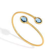 18K Gold-Plated Stainless Steel Open Cuff Bracelet with Zircon - product photo 7
