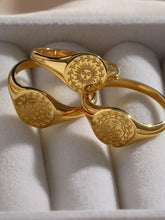 18K Gold-Plated Sun Motif Signet Ring - Sun Imperial product photo 9