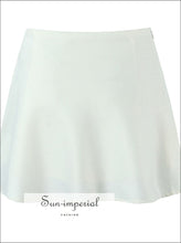 Women’s Beige Low Waist Satin A-line Mini Skirt A-Line Sun-Imperial United States