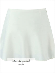 Women’s Beige Low Waist Satin A-line Mini Skirt A-Line Sun-Imperial United States