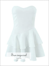 Women’s Tube Strapless A-line Layered Mini Dress With Ruffle Detail Sun-Imperial United States