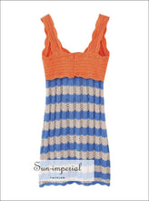 Women Knitted Color Block Striped Sleeveless Mini Dress Sun-Imperial United States
