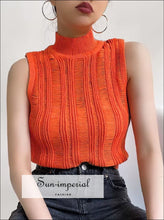 Women’s Turtleneck Sleeveless Knitted Top Sun-Imperial United States