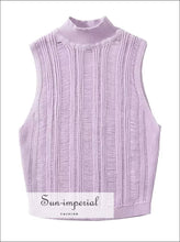 Women’s Turtleneck Sleeveless Knitted Top Sun-Imperial United States