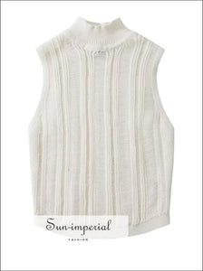 Women’s Turtleneck Sleeveless Knitted Top Sun-Imperial United States