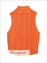 Women’s Turtleneck Sleeveless Knitted Top Sun-Imperial United States