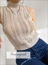 Women’s Turtleneck Sleeveless Knitted Top Sun-Imperial United States