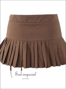 Women’s Low Waist Pleated Short Mini Skirt Sun-Imperial United States