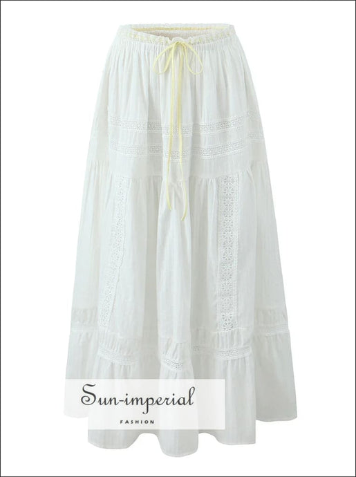 Women’s White Ankle Length Long Skirt Sun-Imperial United States