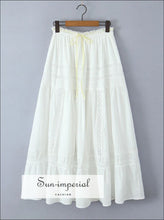 Women’s White Ankle Length Long Skirt Sun-Imperial United States