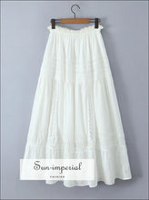 Women’s White Ankle Length Long Skirt Sun-Imperial United States