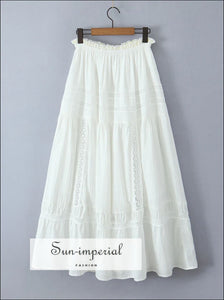 Women’s White Ankle Length Long Skirt Sun-Imperial United States