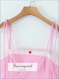 Women’s Pink Plaid A-line Mini Dress A-Line Sun-Imperial United States