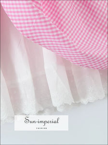 Women’s Pink Plaid A-line Mini Dress A-Line Sun-Imperial United States