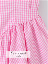 Women’s Pink Plaid A-line Mini Dress A-Line Sun-Imperial United States