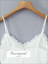 Women A-line White Embroidery Corset Style Mini Dress with Red Bow Detail A-Line style With Sun-Imperial United States