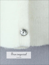 Women’s White Cardigan with Diamond Buttons Detail With Sun-Imperial United States