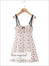 Women’s Beige Pink Floral Print Mini Dress Sun-Imperial United States