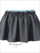 Women’s Block Color Elastic High Waist Pleated Mini Skirt color Sun-Imperial United States