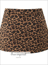 Women’s High Waist Leopard A-line Mini Skirt with Short Lining Sun-Imperial United States