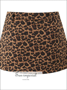 Women’s High Waist Leopard A-line Mini Skirt with Short Lining Sun-Imperial United States