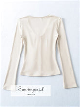 Women’s Long Sleeve Tee with Back Cross Lace Up Detail Sun-Imperial United States
