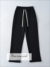 Women’s Color Block Drawstring Waist Straight Sweats Pants Sun-Imperial United States