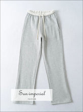 Women’s Color Block Drawstring Waist Straight Sweats Pants Sun-Imperial United States