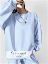 Women’s Oversized Pullover Sweatshirt and Pants Set And Sun-Imperial United States