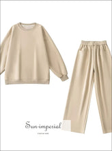 Women’s Oversized Pullover Sweatshirt and Pants Set And Sun-Imperial United States