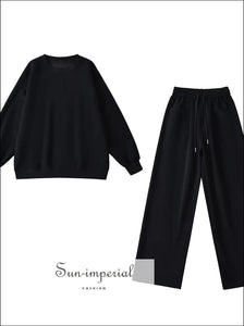 Women’s Oversized Pullover Sweatshirt and Pants Set And Sun-Imperial United States