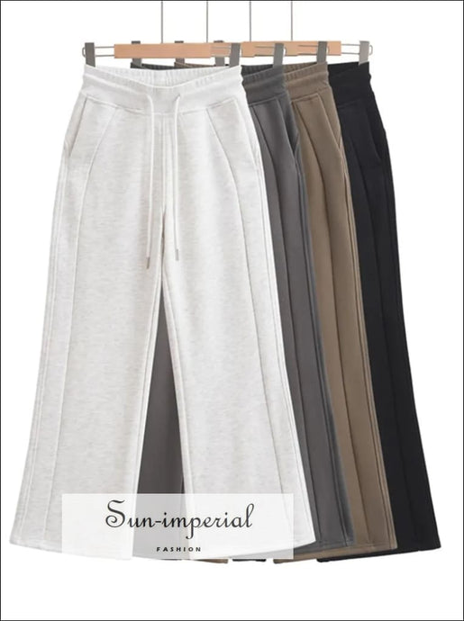 Women’s Wide Leg Drawstring Sweats Pants Sun-Imperial United States