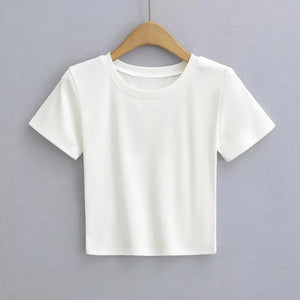 Women's Butterfly Cut Back  Cropped Fitted Tee