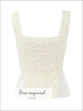 Apricot Lace Corset-style Crop Top with Bow Detail apricot crop top, boutique bow detail button front embroidered top Sun-Imperial United