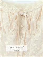 Apricot Lace Corset-style Crop Top with Bow Detail apricot crop top, boutique bow detail button front embroidered top Sun-Imperial United