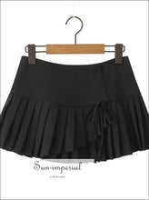 Asymmetrical Pleated Low Waist Mini Skirt with Side Zipper asymmetrical skirt, casual skirt women, everyday mini low waist minimalist