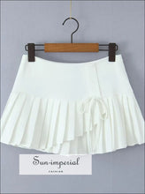 Asymmetrical Pleated Low Waist Mini Skirt with Side Zipper asymmetrical skirt, casual skirt women, everyday mini low waist minimalist