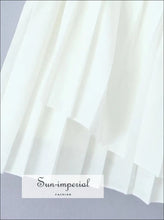 Asymmetrical Pleated Mini Skirt with Elastic Waist asymmetrical skirt, boutique mini casual elastic waist everyday skirt women Sun-Imperial