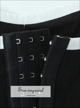 Black Camisole Crop Top with White Binding and Button Detail black crop top, button front camisole casual women contrast binding top