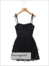 Black Floral Corset-style Mesh Lace Mini Skater Dress black mini dress, boutique party feminine floral corset lace up dress women