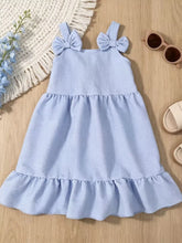 Children's Bowknot Ruffle Hem Sleeveless Dress - Sun Imperial (photo 1)