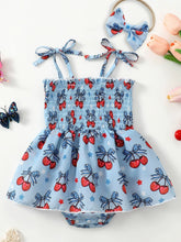 Children's Cherry Print Bodysuit Dress & Headband - Sun Imperial (photo 1)