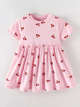 Children's Cherry Print Short Sleeve Dress - Sun Imperial (photo 2)