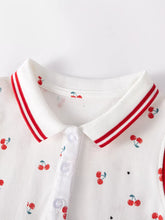 Children's Cherry Print Sleeveless Polo Dress - Sun Imperial (photo 3)