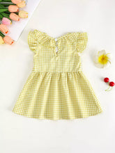 Children's Gingham Ruffle Dress with Floral Appliques - Sun Imperial (photo 2)