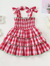 Children's Gingham Tiered Dress with Bow Straps - Sun Imperial (photo 1)