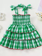 Children's Gingham Tiered Dress with Bow Straps - Sun Imperial (photo 4)