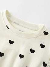 Children's Heart Print Ruffle Sleeve Dress - Sun Imperial (photo 3)